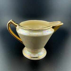 Vintage, Opalescent Lusterware With Gold Trim Pearlized Creamer